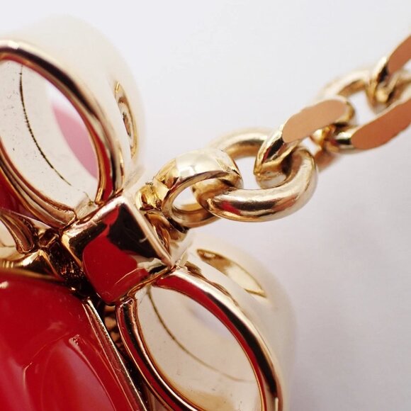 LOUIS VUITTON Logo Bijoux Sac Surprise Bag Charm Red Gold - Picture 13 of 14